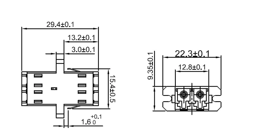 LC duplex adapter